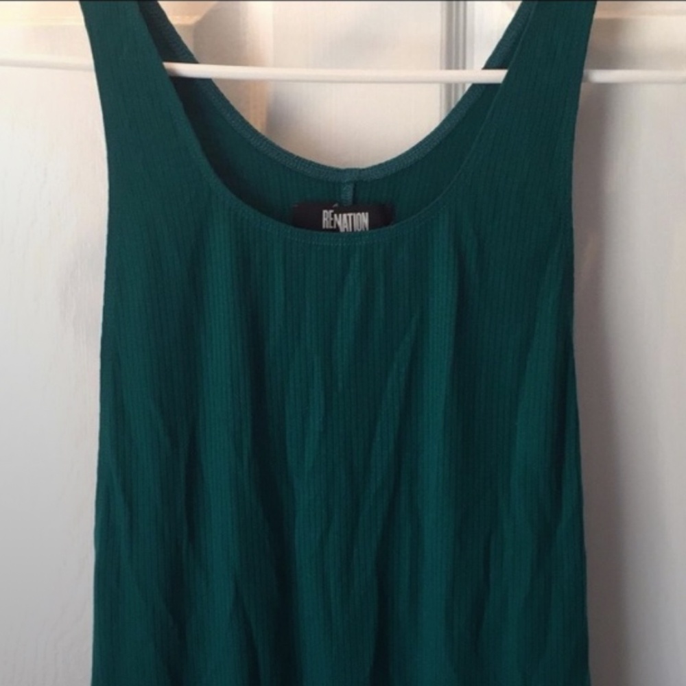 NWOT Reformation Ribbed Midi Dress Green - Picture 5 of 9
